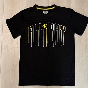 AND1 Black Tee with Yellow and Gray Graphic Boys XL 14-16